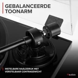 Platenspeler - Audizio Toledo premium platenspeler Bluetooth out - Stijlvol design - Zwart — thumbnail 5