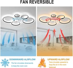 Equivera Plafonniere met Ventilator - Plafondventilator - Plafondventilator Afstandsbediening - Plafondventilator Slaapkamer - Plafond Ventilator met Verlichting - Plafondlamp - Plafonniere - Ideaal voor in uw slaapkamer! — thumbnail 4