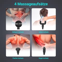 Massagepistool met verwisselbare koppen en 20 intensiteitsniveaus voor spierstimulatie en ontspanning — thumbnail 5