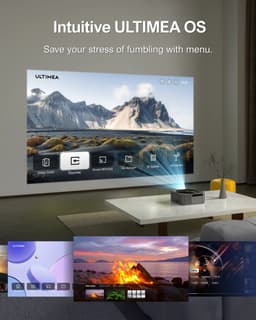 Stemily Beamer - 21.000 Lumen - Wifi - Bluetooth - 1080P Full HD - Streamen - iOS & Android - HDMI - Kabel - Afstandbediening — thumbnail 2