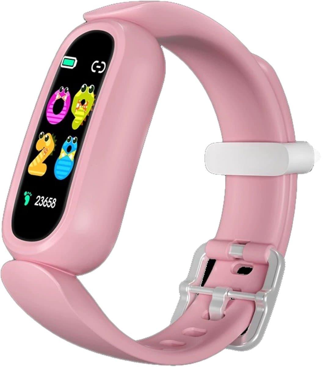 DrPhone KidsTime X13 – Smartwatch Voor Kinderen – IP68 Waterdichte Smartwatch – Hartslagmonitor – Slaapmonitoring – Mobiele App (Alleen voor Android Systeem) - 0.96 Inch TFT Kleurenscherm – Stappenteller – Calorie teller - Roze — afbeelding 1