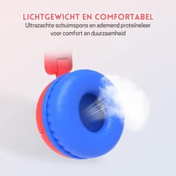StayPowered Koptelefoon - Veilig & Comfortabel voor Kinderen - 85dB Geluidslimiet - Zacht Memory-Schuim - Ergonomisch Ontwerp - Opvouwbaar & Duurzaam - Verstrengelvrij Kabel - Universele Compatibiliteit - Rood - Levering Sneller dan Aangegeven! — thumbnail 5