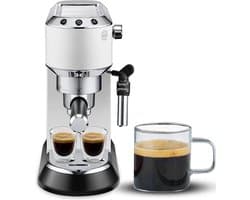 Thuys – Luxe Espressomachine – Koffiezetapparaat – Gemalen Koffie – Italiaanse Stijl – RVS – Klassiek Design – Wit