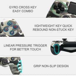 Draadloze Game Controller - Geschikt voor PS4 - Camouflage Grijs — thumbnail 2
