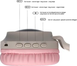 Kinder hoofdtelefoon - koptelefoon Bluetooth met led katoortjes licht grijs - roze — thumbnail 3