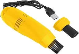 Auto-interieurreiniger mini usb auto stofzuiger laptop borstel auto-interieur ventilatie stofverwijderingsset plug-in stofzuiger - geel — thumbnail 1