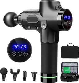 DrPhone MG3 PRO+ Massage Gun – Professioneel Massage Pistool met 6 Opzetstukken – 30 Snelheden – LCD Scherm – Spierontspanning & Herstel – Inclusief Draagtas – Voor Fitness & Sport — thumbnail 1