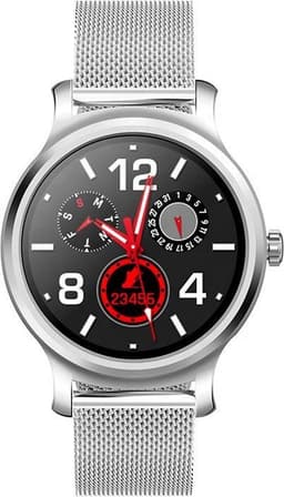 Belesy® SMART - Smartwatch Dames - Smartwatch Heren - Horloge - Bluetooth Bellen - Stappenteller - 1.3 inch - Kleurenscherm - Full Touch - Zilver - Staal - Moederdag — thumbnail 4