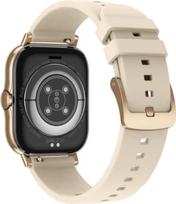 Belesy® Meander - Smartwatch Dames - Smartwatch Heren - Horloge - 1.78 inch – Hoge resolutie kleurenscherm - Stappenteller – Bloeddruk - Bluetooth bellen - Veel Wijzerplaten – Goud – Siliconen – Crème Wit - Moederdag — thumbnail 4