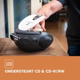 Lenco Draagbare Radio CD Speler - Stereo FM Radio en AUX – Werkt ook op batterijen - SCD-24 Wit — thumbnail 5