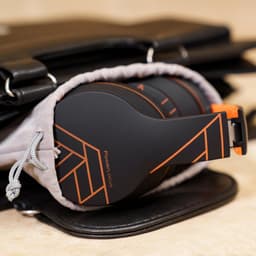 PowerLocus P6 draadloze Over-Ear Koptelefoon Inklapbaar - Bluetooth Hoofdtelefoon - Met microfoon - Zwart/Oranje — thumbnail 4
