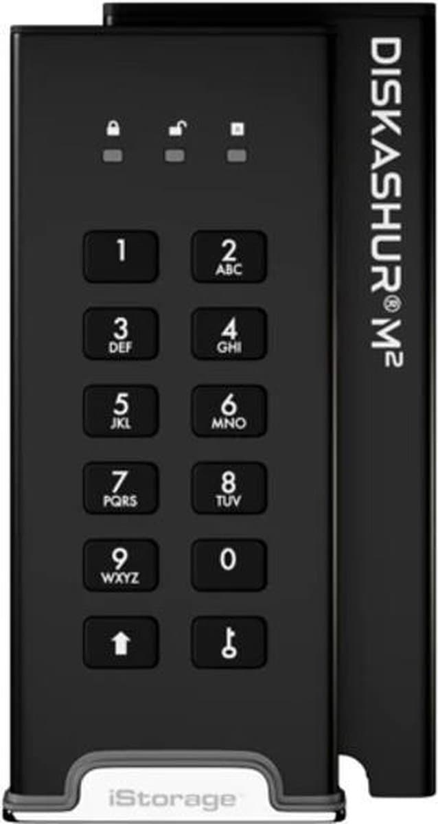 iStorage diskAshur M2 - externe harde schijf - M2 SSD - 500 GB - USB - 256-bit - Zwart — afbeelding 1