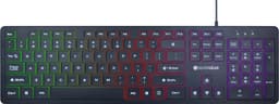 Silvergear Gaming Toetsenbord - Gaming Keyboard - QWERTY met LED - Platte Toetsen - Bedraad - Zwart — thumbnail 1