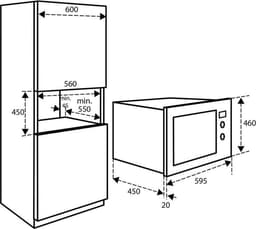 Inventum IMC6125F - Inbouw combi-oven - Hetelucht - Magnetron - Grill - 25 liter - 45 cm hoog - Tot 220 graden - RVS/Zwart — thumbnail 2