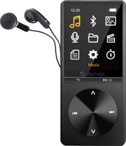 Denver MP3 / MP4 Speler - Bluetooth - USB - Shuffle - SD kaart tot 128GB - Incl. Oordopjes - Voice recorder - Dictafoon - MP1820 - Zwart — thumbnail 1