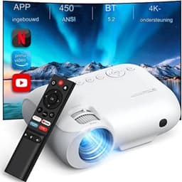 Mini beamer - Mini projector - Mini beamer smartphone - Mini beamer met wifi en bluetooth - Wit — thumbnail 1