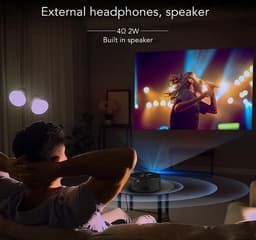 Mini Beamer - Schermresolutie van 1920x1080 - Projector - Mini Projector - HDMI - USB - Zwart - Smartphone - Draagbaar - Ingebouwde speaker — thumbnail 4