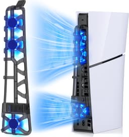 RGB Koelventilator geschikt voor Playstation 5 Slim Console - voor PS5 Slim met LED-lichtkoelsysteem - PS5 Slim Disc Edition & Digital Edition Console - Zwart — thumbnail 1
