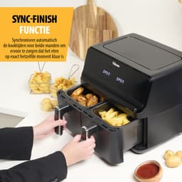 Tristar FR-9026 - Dubbele Airfryer XXL - 2x4L - 2 onafhankelijke kookzones - 8 Bakprogramma's - PFAS-vrij - WK — thumbnail 5