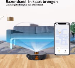 Robotstofzuiger - Laadstation - Leegt automatisch - 2700Pa - Appbediening - Stembediening - Vacuümzuiger - 110 minuten - Dweilen - Lidar - Navigatiesysteem - 3 liter - 60 dagen niet legen — thumbnail 4