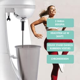 Elektrische Mixer - Multifunctioneel 65 WATT - 650 ML Roestvrijstaal - Mixer, Milkshaker, Cocktailmachine, Barmixer, Blender , Voor Eiwitshake, Cocktail, Smoothie, Melk — thumbnail 3