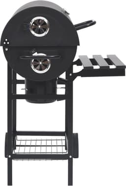 vidaXL Barbecuevat met wielen en schappen 115x85x95 cm staal zwart — thumbnail 2