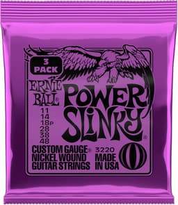 Ernie Ball Power Slinky - Elektrische Gitaarsnaren - Nickel Wound - Heavy Gauge - 11-14-18p-28-38-48 - 3-Pack Voordeelset — thumbnail 1