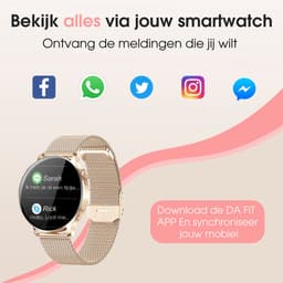 SAMMIT Smartwatch Dames - Rosé Goud - Stappenteller - IOS en Android - Full HD Touchscreen - 42MM — thumbnail 2