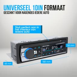 Strex Autoradio met Bluetooth 1 DIN - Voor Alle Auto's - USB AUX en Handsfree Bellen - Met Microfoon en Afstandsbediening — thumbnail 3