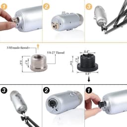 Microfoon Arm Set- met Shock Mount, Table Mounting Clamp, Pop-Filter – met 3/8'' naar 5/8'' Screw Adapter voor Blue Yeti, Snowball Andere Normale microfoons– Zwart — thumbnail 4