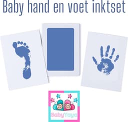 Baby Yaya inktset - Baby - voetafdruk - handafdruk - jongen - kraamcadeau - babyshower - baby geschenkset - blauw — thumbnail 1