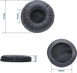 MMOBIEL Koptelefoon oorkussens earpads geschikt voor: Plantronics CS, SAVI, Supra/Plus HW251, HW261, CS540, W440, W445, W740, W745, Jabra 2000 Series en VXi Headsets, kunstleer zwart — thumbnail 5