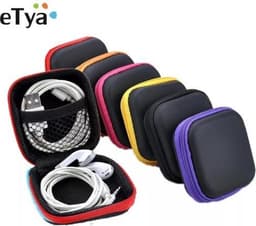 Oortjes opberg hoesje - Case - Etui - Organizer - Voor oordopjes en laadkabels - USB - Zwart — thumbnail 4