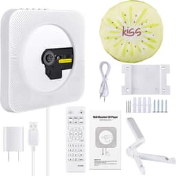 WINNES Draagbare CD speler met Bluetooth, Wandmontage CD-spelers Muziekspeler Home Audio Boombox met afstandsbediening FM-radio Ingebouwde HiFi-luidsprekers LCD-scherm MP3-koptelefoonaansluiting AUX-ingang Uitgang — thumbnail 3