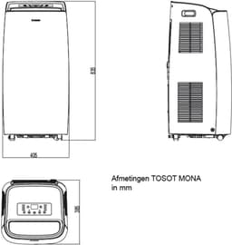 TOTOS Mona-20 Mobiele Airco – 3,5 kW – Met WiFi & Afstandsbediening – Wit — thumbnail 3