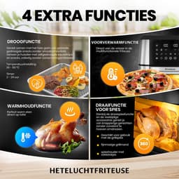 Sinaopus XL Airfryer & Mini Oven in één – 11L Extra Grote Capaciteit – Inclusief 4 Accessoires – 12 Voorgeprogrammeerde Functies – LED Display – Makkelijk te Reinigen — thumbnail 4