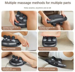 Stemily Massagepistool - 6 Koppen - 9 Modi - 9 Intensiteitsniveaus - Deep Tissue - Stil - 2000mAh Batterij - 10W - Grijs — thumbnail 5