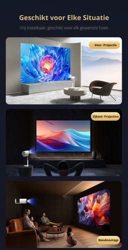 Visioware® Mini Beamer 720p HD – Draadloos WiFi & Bluetooth – Compact & Draagbaar – HDMI/USB + Afstandsbediening — thumbnail 5