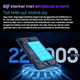 Blackview Active 8 Pro - Tablet - 16GB RAM - 256GB - Dual 4G SIM+WiFi - 10.36 inch - 22000mAh - Octa Core - Android 15 - 48MP+16MP - IP68 Waterdicht - Zwart — thumbnail 3