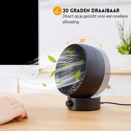 Intelectro Tafelventilator - Compacte Ventilator voor Instant Verfrissing! - Krachtige Luchtstroom - Verstelbare Windrichting - Gemakkelijk Schoonmaken - Compact Formaat - USB Ventilator - Zwart - Levering Sneller dan Aangegeven! — thumbnail 4