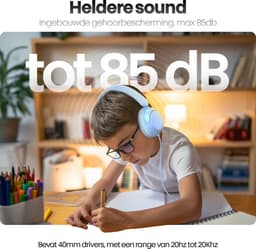 Xssive Kinder Koptelefoon met Volumebegrenzing 85dB - Koptelefoon Voor Kinderen 3-9 Jaar Met Microfoon en Kabel - Veilig Geluid - Blauw/Geel — thumbnail 5