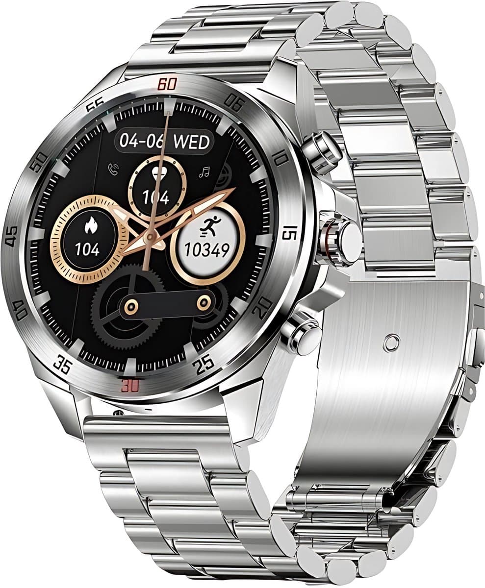 Royal Empire Amoled PRO Smartwatch - Smartwatch Heren - Stappenteller - Bloeddrukmeter - Hartslagmeter - Slaapmonitor - Multisport - 46MM - Geschikt voor alle Smartphones - Kleur Zilver — afbeelding 1