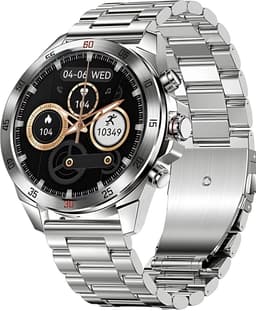 Royal Empire Amoled PRO Smartwatch - Smartwatch Heren - Stappenteller - Bloeddrukmeter - Hartslagmeter - Slaapmonitor - Multisport - 46MM - Geschikt voor alle Smartphones - Kleur Zilver — thumbnail 1