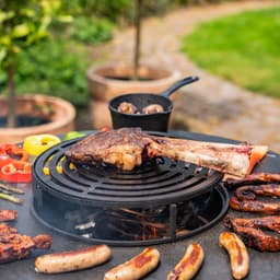 RJRoyal Living BBQ Plancha Grill Hermano XXL Cortenstaal - Met pook en houtopslag Ø80cm 8mm — thumbnail 5