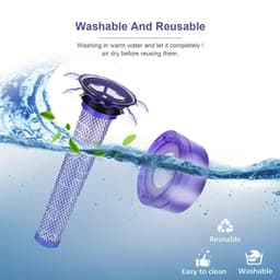 17 Parts 3-delige Filterset geschikt voor Dyson V8 & V7 - Compatibel met Animal, Absolute, Motorhead, Fluffy, SV10 - Inclusief 3 Voorfilters, 3 HEPA Achterfilters & Reinigingsborstel - Accessoires Vervanging DC58/DC59/DC61/DC74 — thumbnail 5