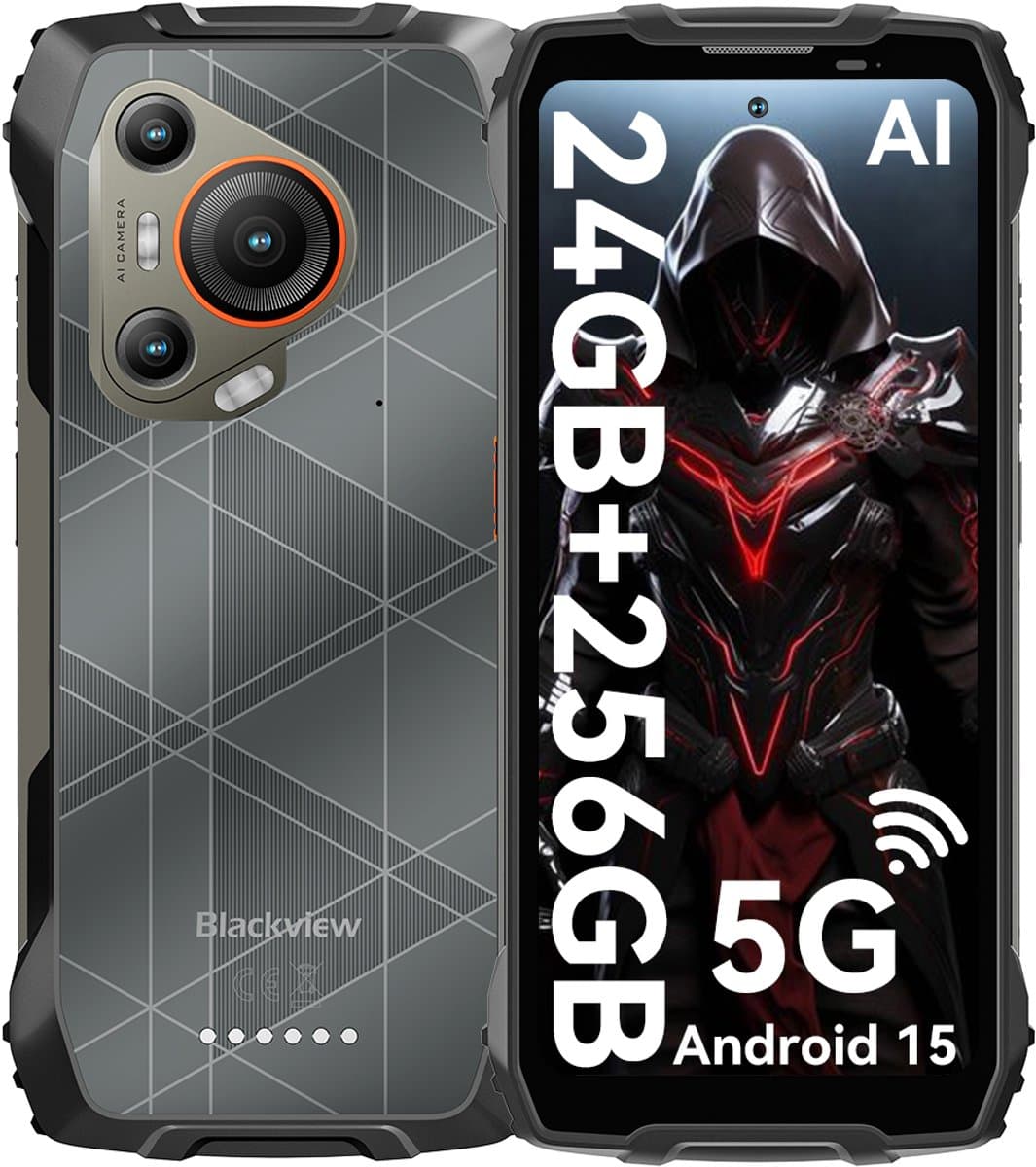 Blackview BL7000 - AI Robuuste Smartphone - 5G - 24GB RAM - 256GB ROM - 6.78 inch 120Hz - Robuuste Telefoon - IP68 Waterdicht - Nachtzicht - Android 15 - NFC - GPS - Zwart — afbeelding 1