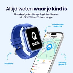 Qlokkie Kiddo Explore - GPS horloge kind - Smartwatch kinderen - GPS tracker kind met nauwkeurige locatiebepaling - GPS horloge kind met simkaart - Stel veilige zones in - SOS functie - Whatsapp - Blauw — thumbnail 3