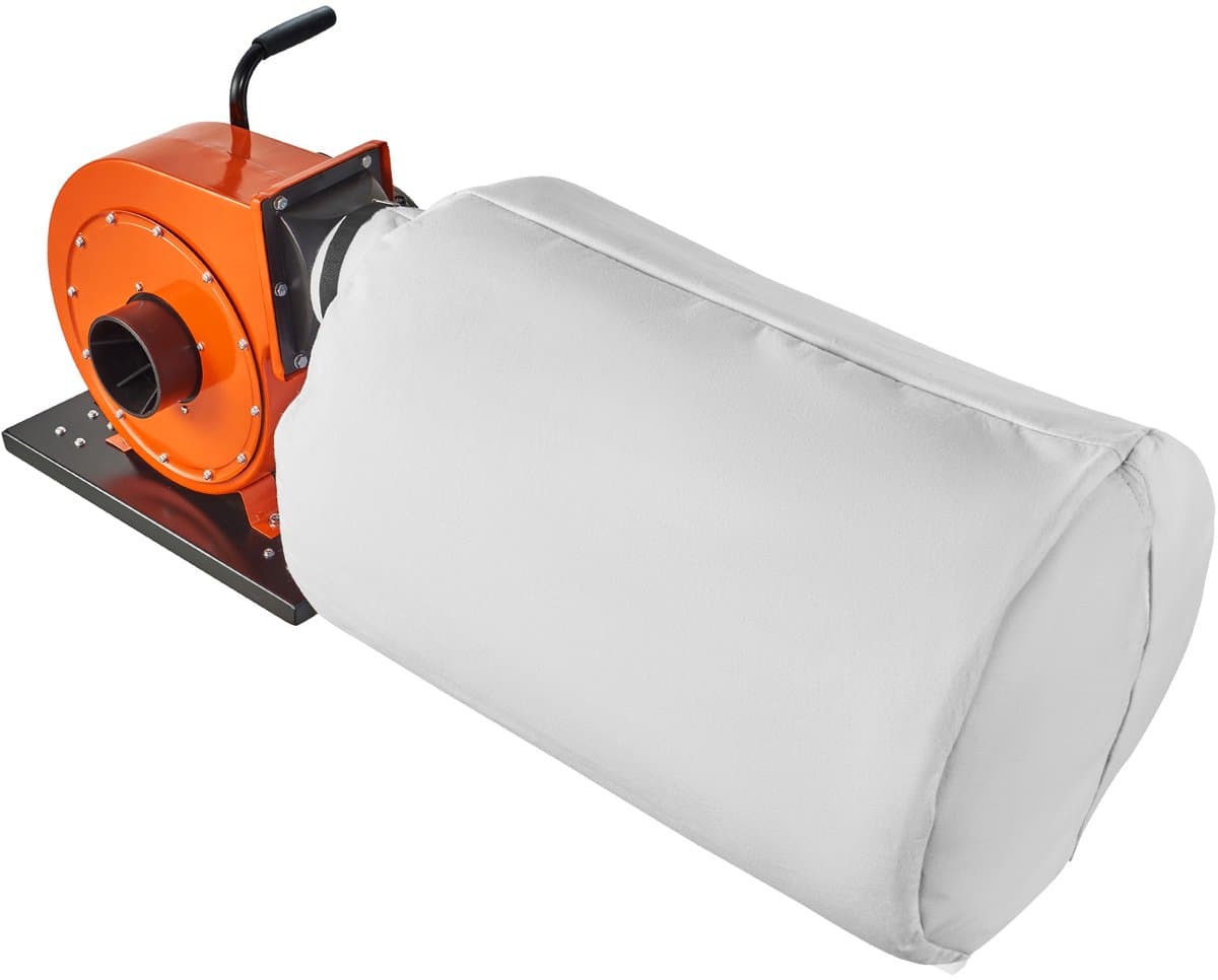 Stofafscheider 1 HP, 460 CFM luchtstroom, 21 gallon opvangzak, 2,5 micron filtratie voor industriële werkplaatsen, Mobiele houtstofafscheider met handvat en wielen — afbeelding 1