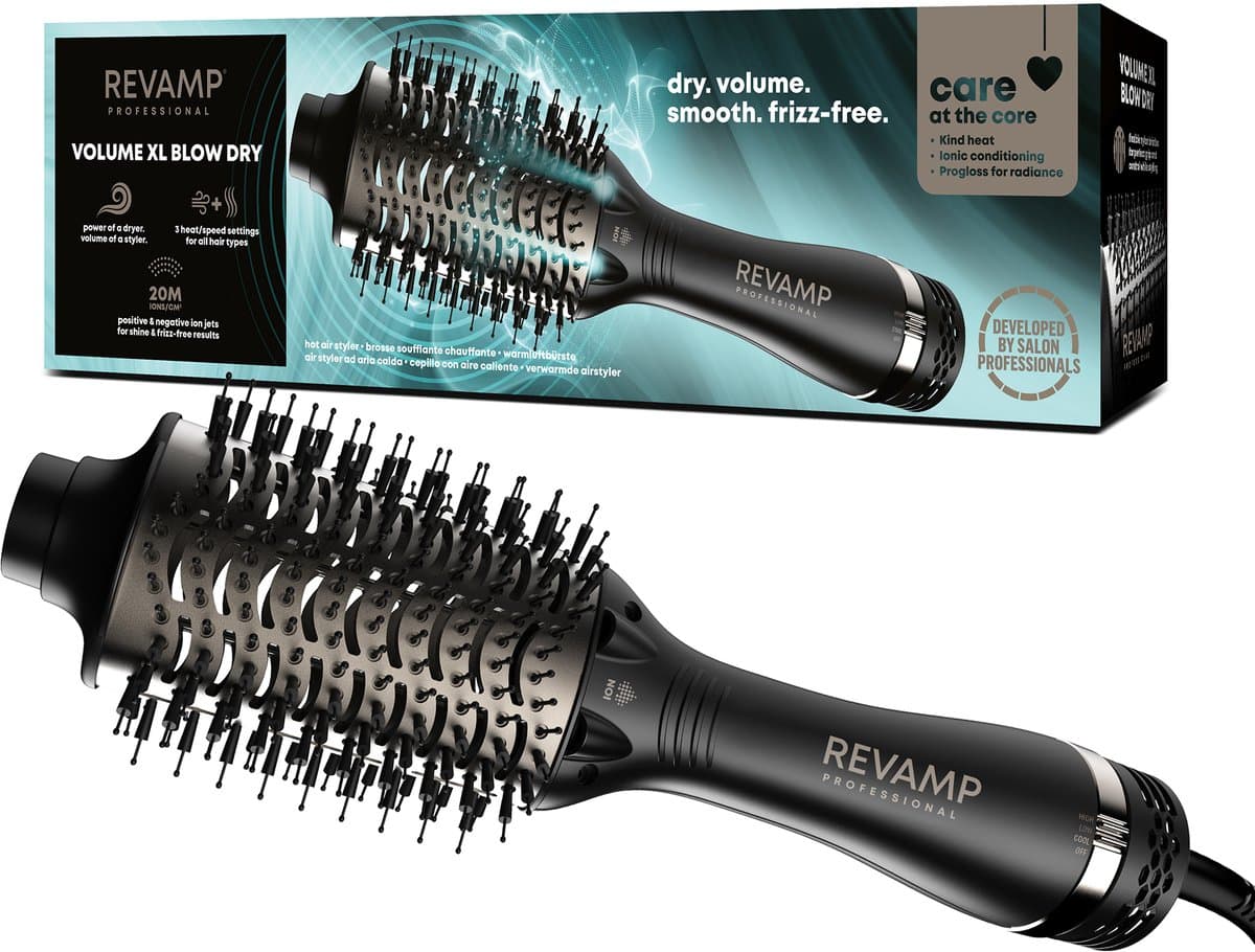 REVAMP Progloss Blow Dry Airstyler DR2000 Stijlborstel Zwart — afbeelding 1