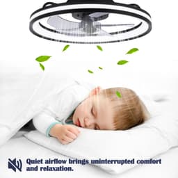 Plafondventilator met lamp 48cm Ventilator met LED verlichting Ventilatoren Met afstandsbediening Zomer- en winterstand - Zwart — thumbnail 4